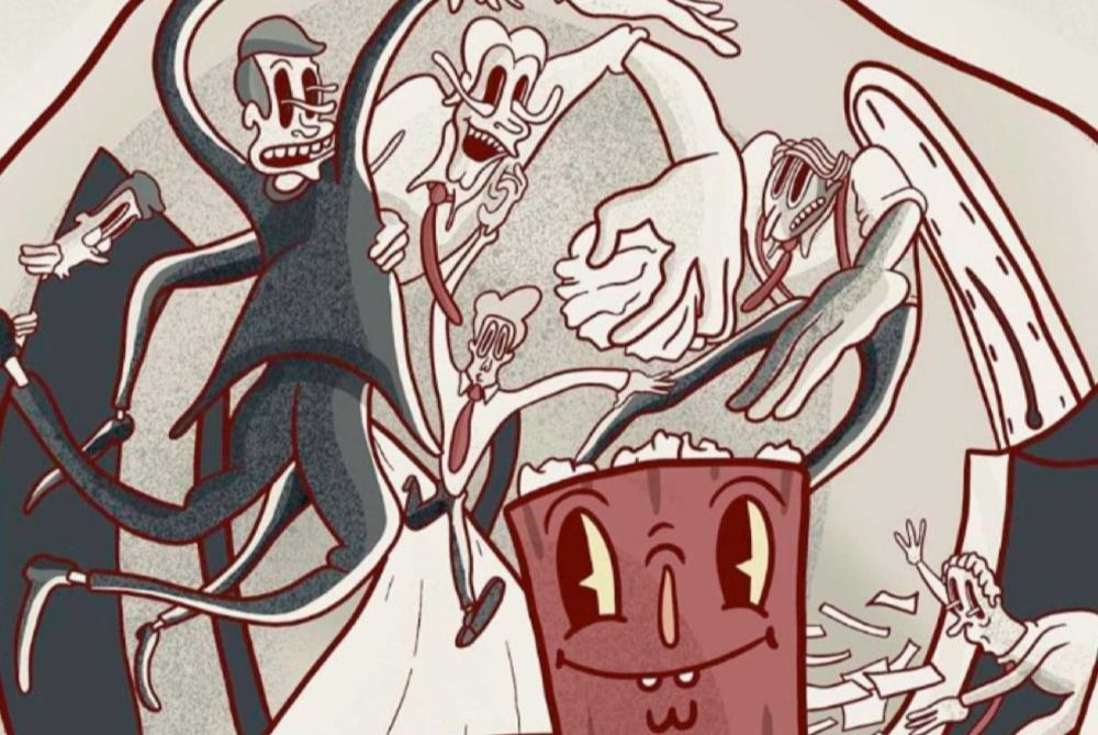 A sa dernière venue Drope à personnalisé une cave voutée qui accueille le publique pour une seance cinema présentant un documentaire sur le Street Art Parc.